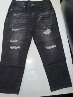 Black Denim Capris.  Size L