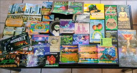 Vintage Bay area rave flyers