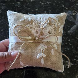 Rustic Wedding Ring Pillow 