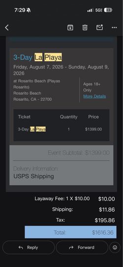 1 la playa wristband for Baja beach fest