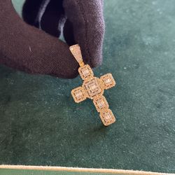 Diamond Baguette Cross Pendant 