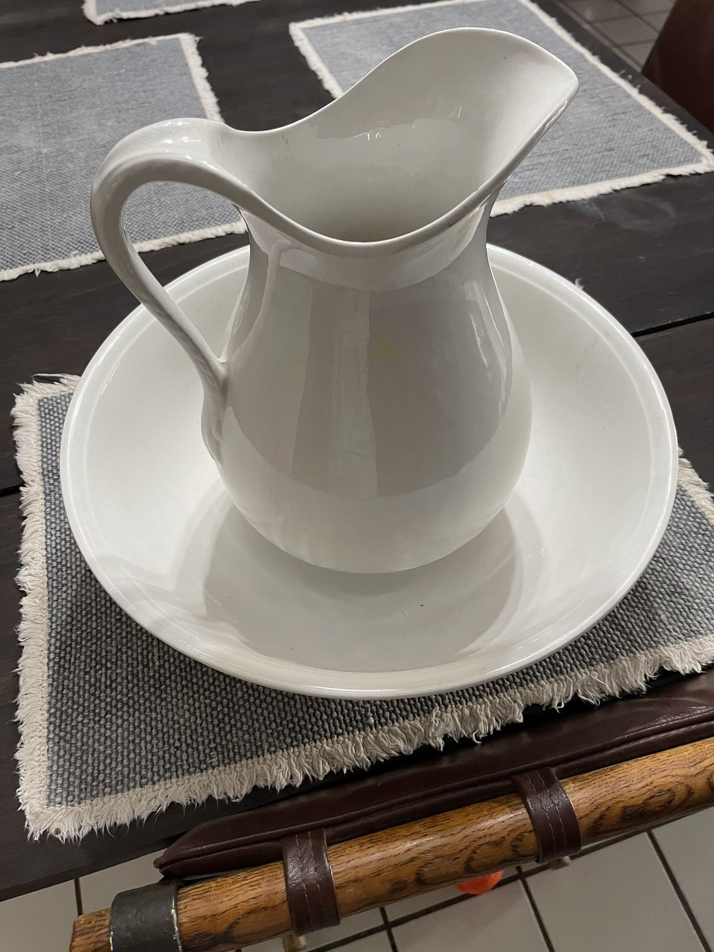 Ironstone Royal Crownford Ironstone England Pitcher And Bowl