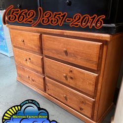 Assembled Six Drawer Heavy Duty Pine Wood Dresser Tocador 