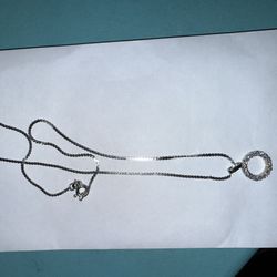 Diamond Pendant With White Gold Necklace