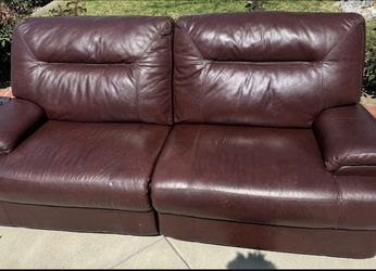 Macys 82” Italian Leather 2 Power Recline