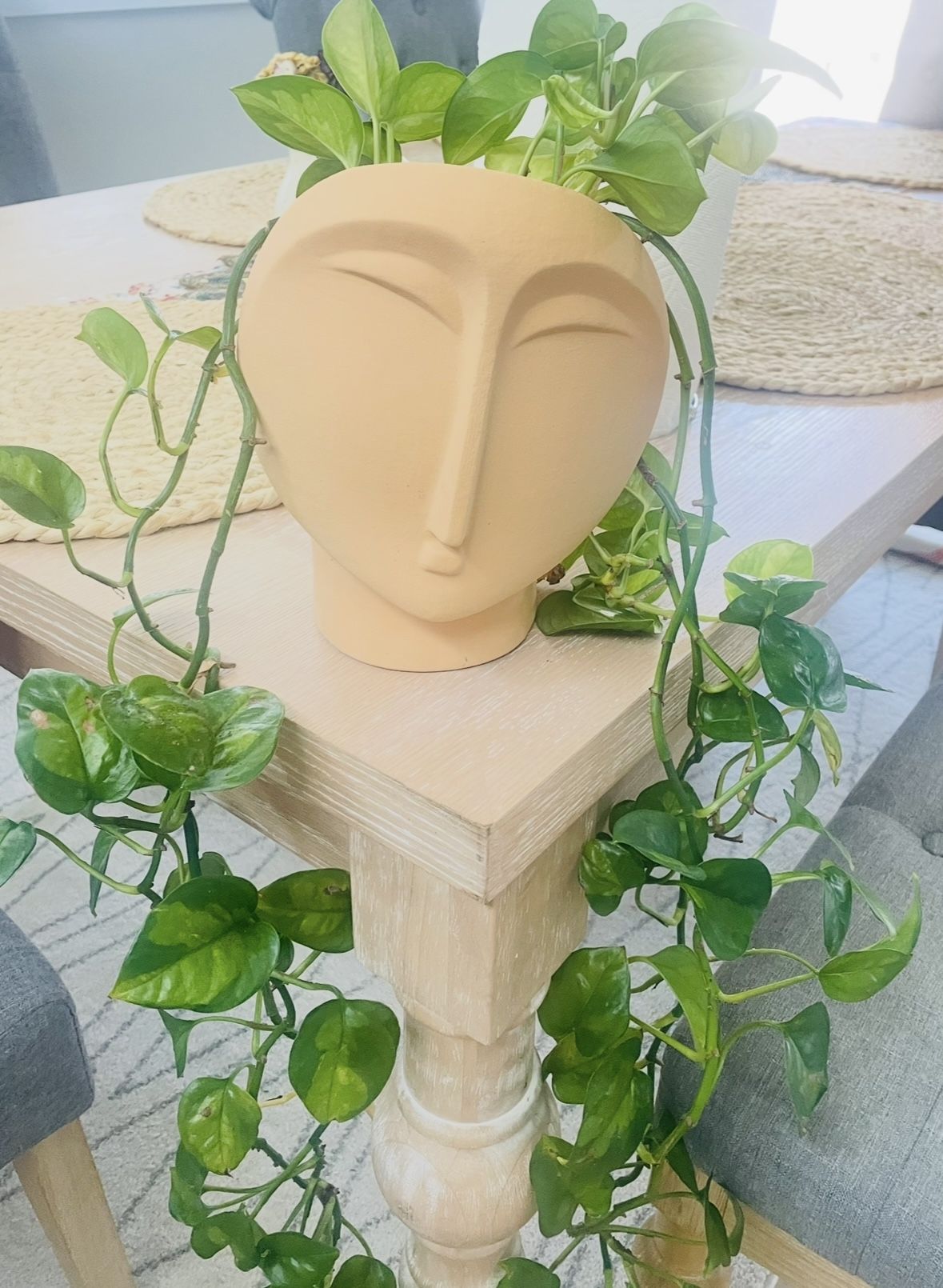 NIB Face Shaped Ceramic Vase