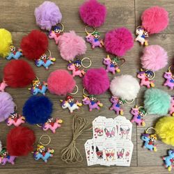 Valentine’s Mario Bros Pompom Keychains 24 Pack