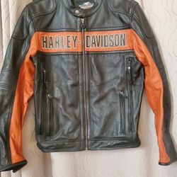 Mens MEDIUM Harley Davidson Genuine Leather Riding Jacket