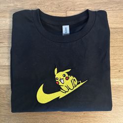 Pikachu/nike Embroidered Shirt