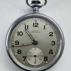 WWII Wehrmacht "PRECISION ORATOR" Swiss Watch RARE ALUMINUM CASE / Excellent 