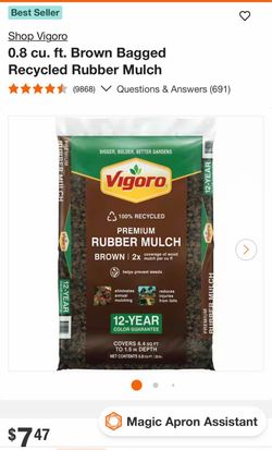 $100 OBO Used Brown Rubber Mulch (Vigoro/ Home Depot)