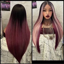 Human Hair Blended Lace Front Wig 
