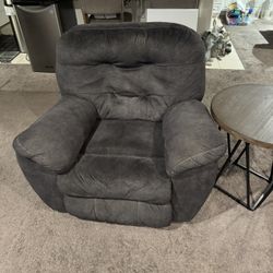 Charcoal Grey Microfiber Reclining/Rocking Chair