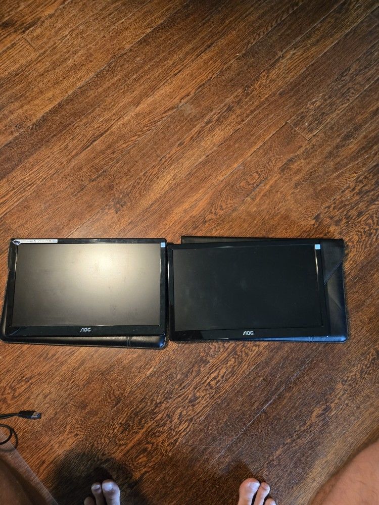 2 AOC Monitors & Desk Mount