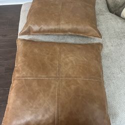 2 Leather Throw Pillow 