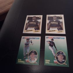 Baseball Cards Bundle Of 4.  Fleer 1990 Bonilla (2), Fleer 89 All-star Trammel & Viola.  All For $3.  Cash Porch Pickup Redmond 