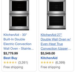 Kitchen Aid Electric Double Wall Oven (convection) And Microwave!