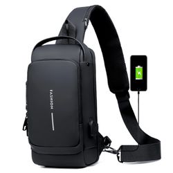 USB Charging Sport Sling Anti-theft Shoulder Bag, Anti Theft Sling Bag, Waterproof Shoulder Backpack, Sports Crossbody Bag  