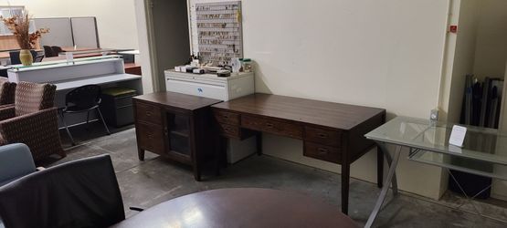 Crate and Barrell Desk and Credenza Set