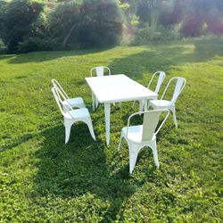 White Dining Table And Chair Set 