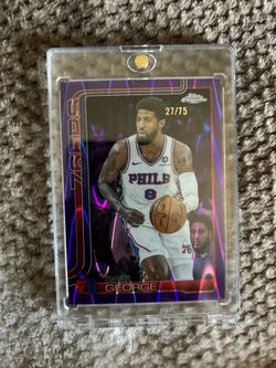 Paul George Topps Chrome Purple Wave /75