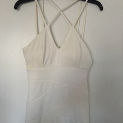 Emerald Sundae white crisscross strap cocktail dress