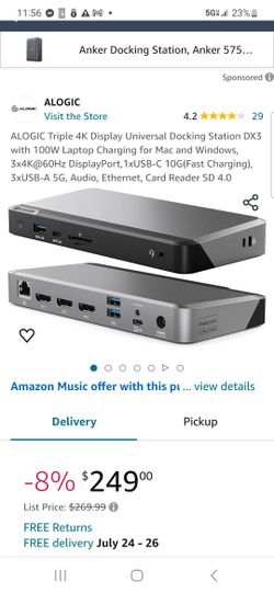 ALOGIC Triple 4K Display Universal Docking Station 

