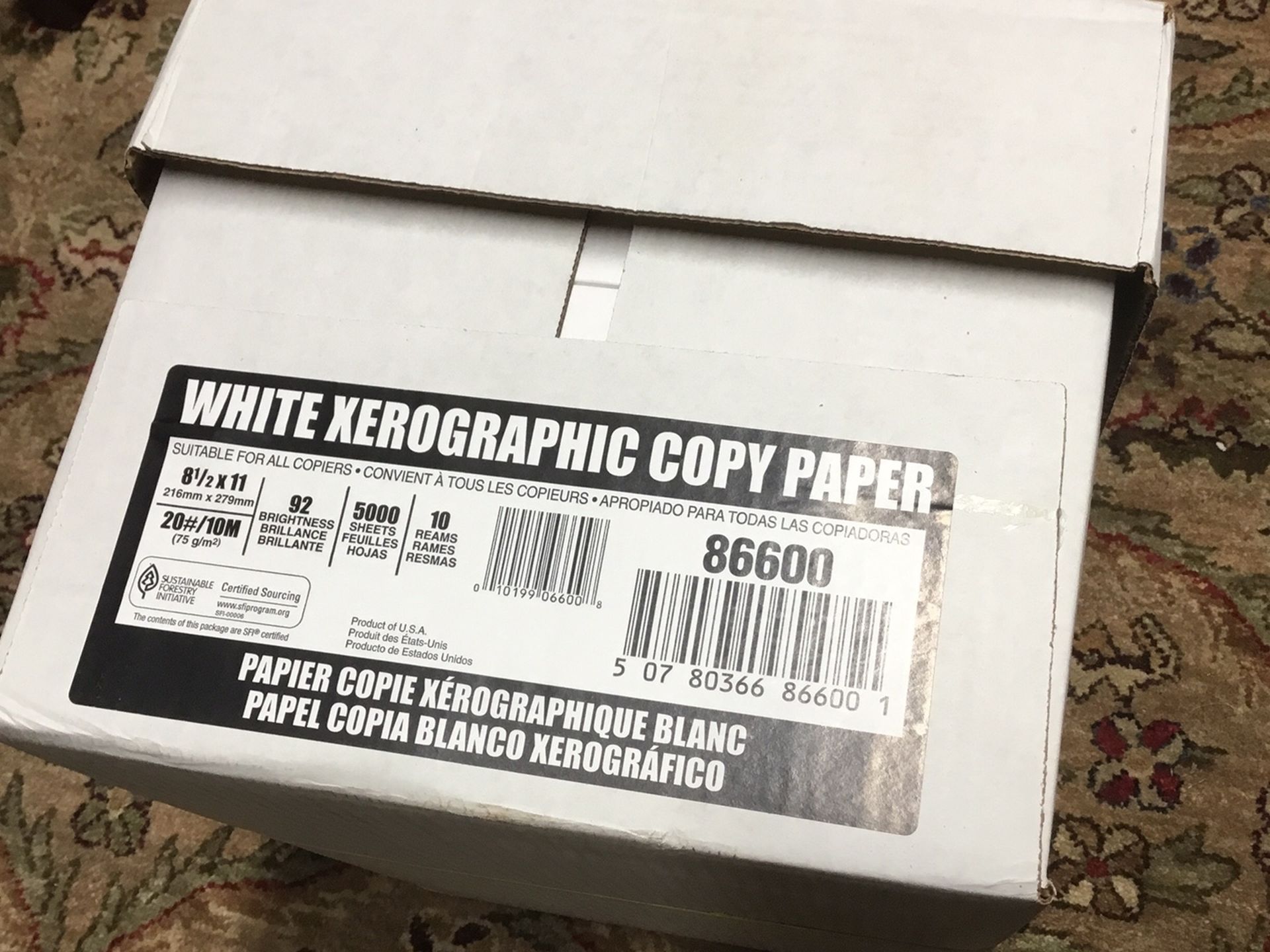 White Copy/print Paper Case Of 5000 Sheets. New Unused In Original Packaging