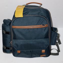 Sunflora Navy Blue Insulated Picnic Backpack For 4