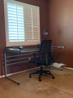 Glass desk and chair included