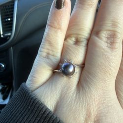 Black Pearl 14k Gold/white Gold Set