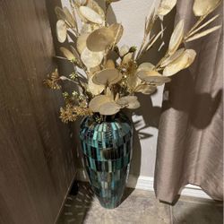 Mosaic Metal Floor Vase 