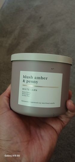 Bath & Body Works White Barn Blush Amber & Peony Candle