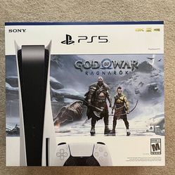 New Sony PS5 Blu-Ray Edition Console God of War Ragnarök Bundle - White