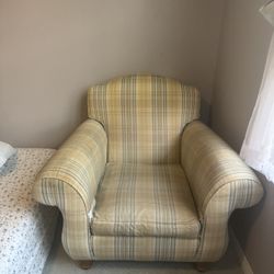 Yellow & Blue Plaid Armchair