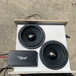 Two Rockville Punisher, 12 Inch Subwoofers And Stinger 2000 W Amp