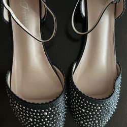 Black Bling Dress Shoes Size 7