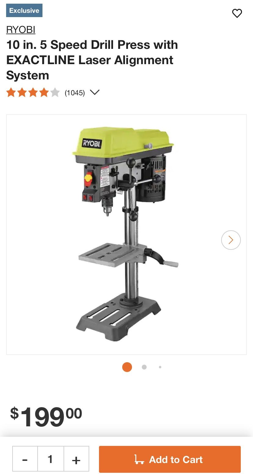 10” Bench Drill Press - Ryobi