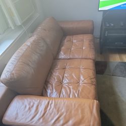 Sofa Leather Cognac Color