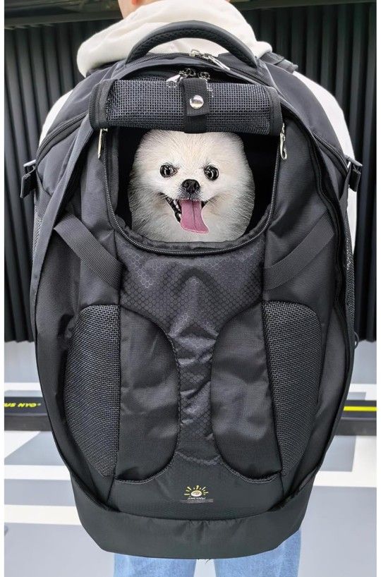 2024 New SHCihui Large Pet Backpack for Most Dog Sizes Travel & Hiking Pet Carrier Backpack with Safety Leash, Large Ventilations Double-Layer