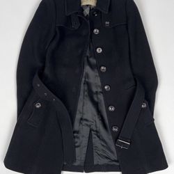 Burberry Brit Women’s Military Wool Coat Black Size XS (US 2)”
