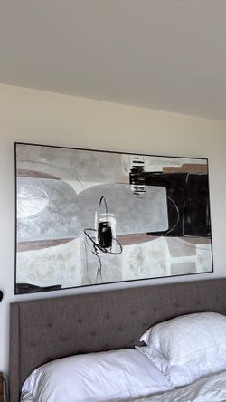 Wall art abstract gray/blk/off white