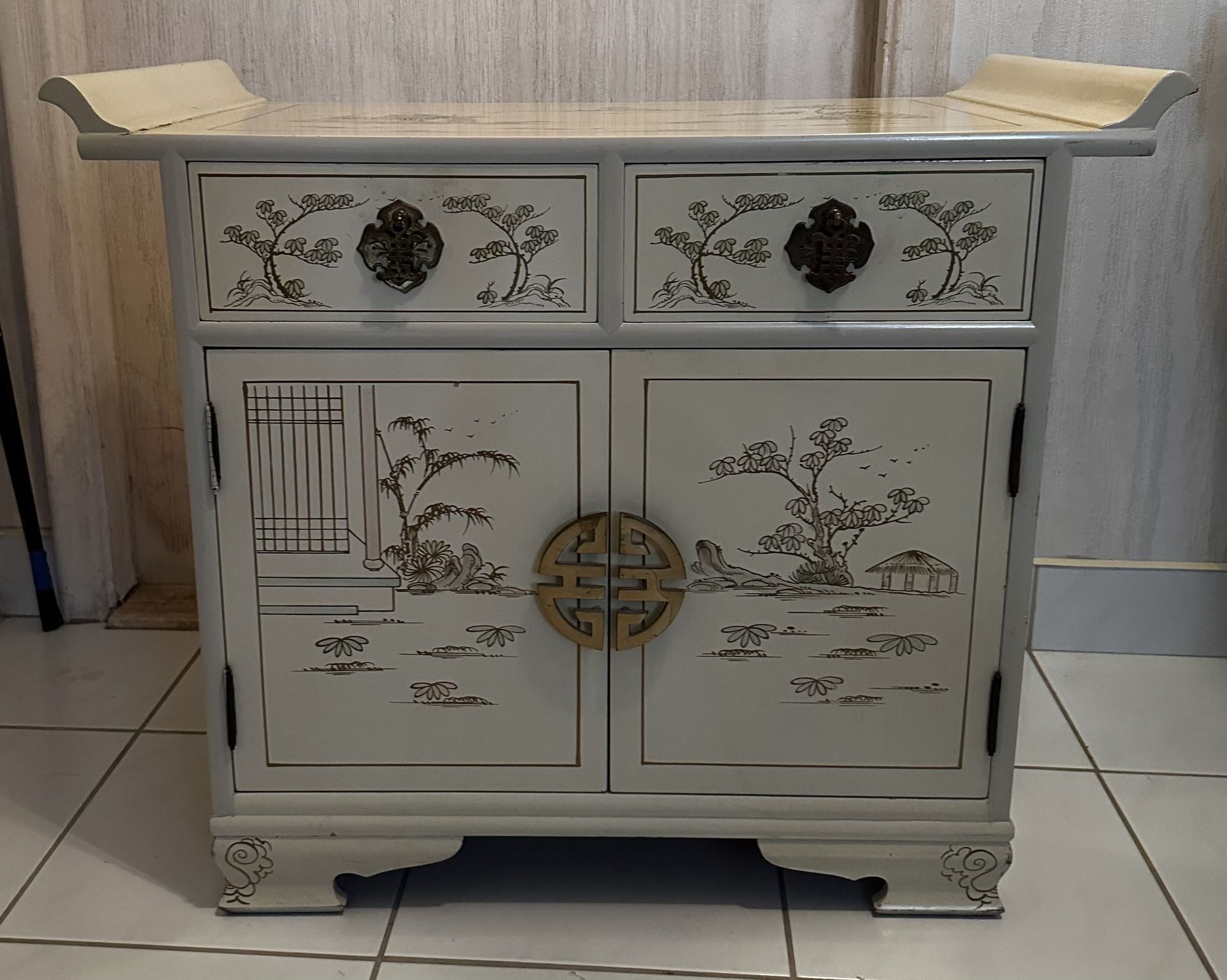Antique Asian Inspired Hutch