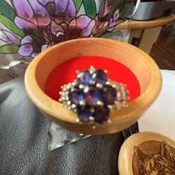 14k Real Sapphire With Diamonds Ring