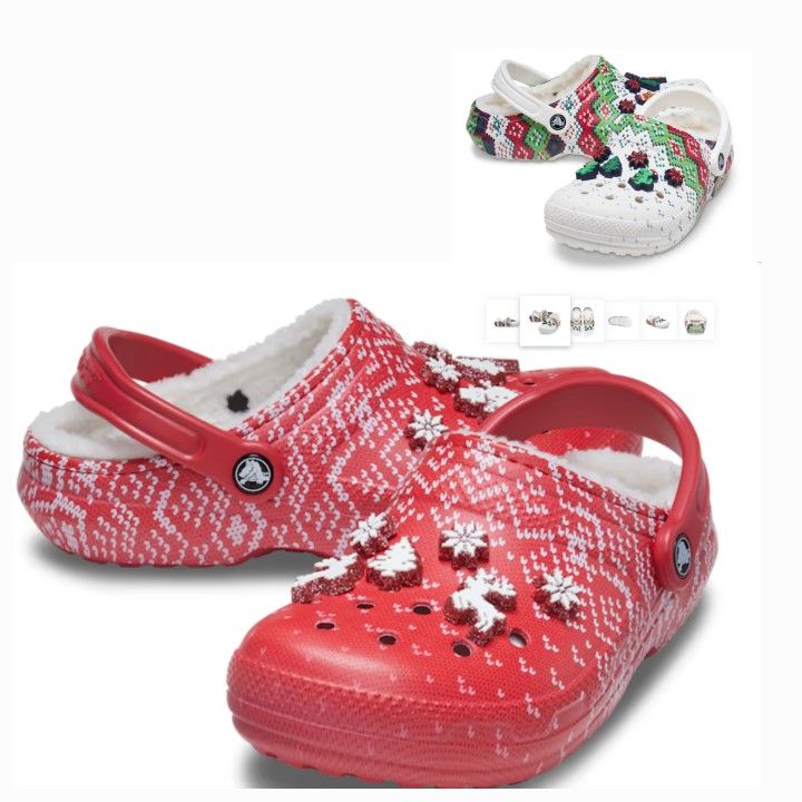 New Crocs Lined Holiday Clogs With Charms Women's Size 11 $50 Each