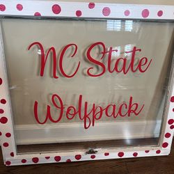 Graduation Gift: NC State. Vintage Window Art.