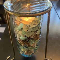 Glass Metal Candle Holder, Home Decor