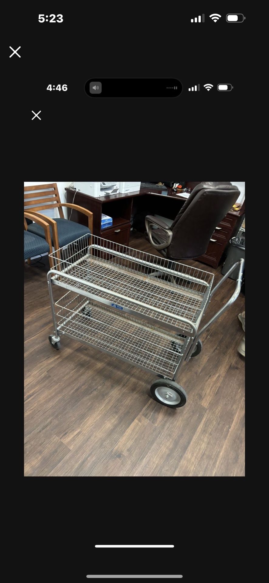 Metal Utility Cart On Wheels