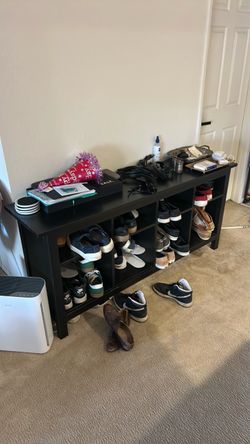 Black Wood Shoe Rack Bench