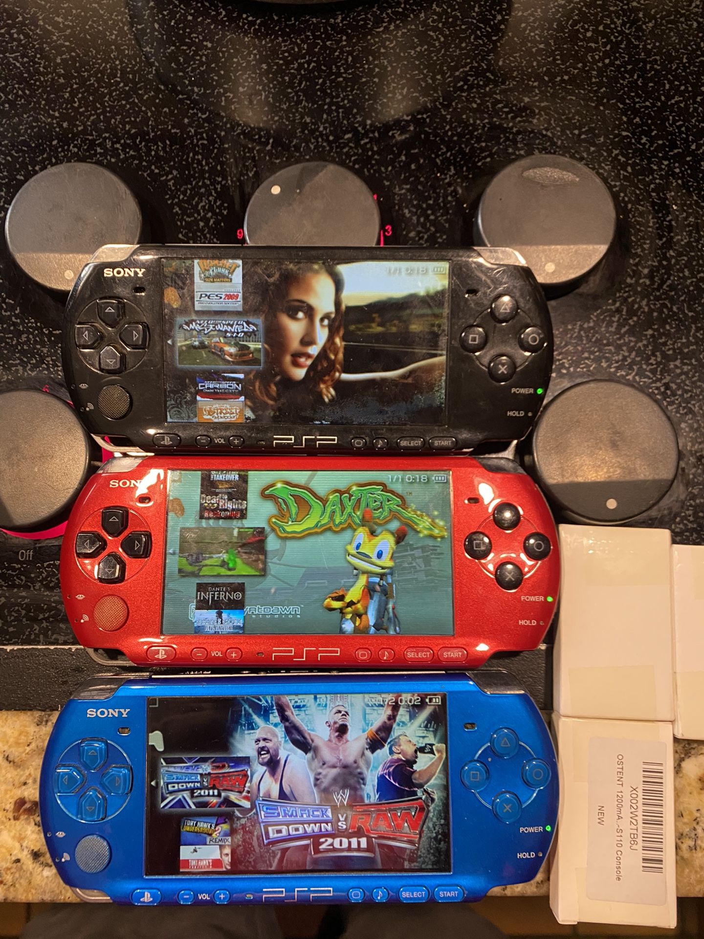 Psp portable 3000 Red/Blue/Black